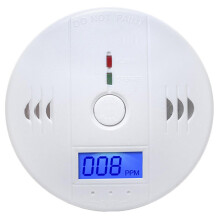 Portable Carbon Monoxide Detector White With Digital Display Red Light Alarm Home Hotel Travel Use Battery Not Included