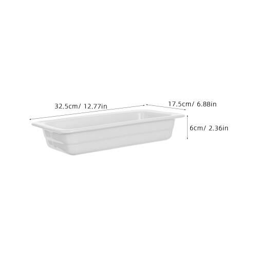 Ceramic Serving Tray White Rectangular Food Warmer for Restaurants 1