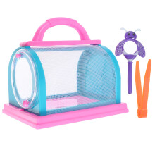 1 Set Handheld Insect Cage with Magnifying Glass and Tweezers
