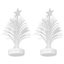 2Pcs Fiber Optic LED Christmas Tree Lamp White Colorful Desk Light