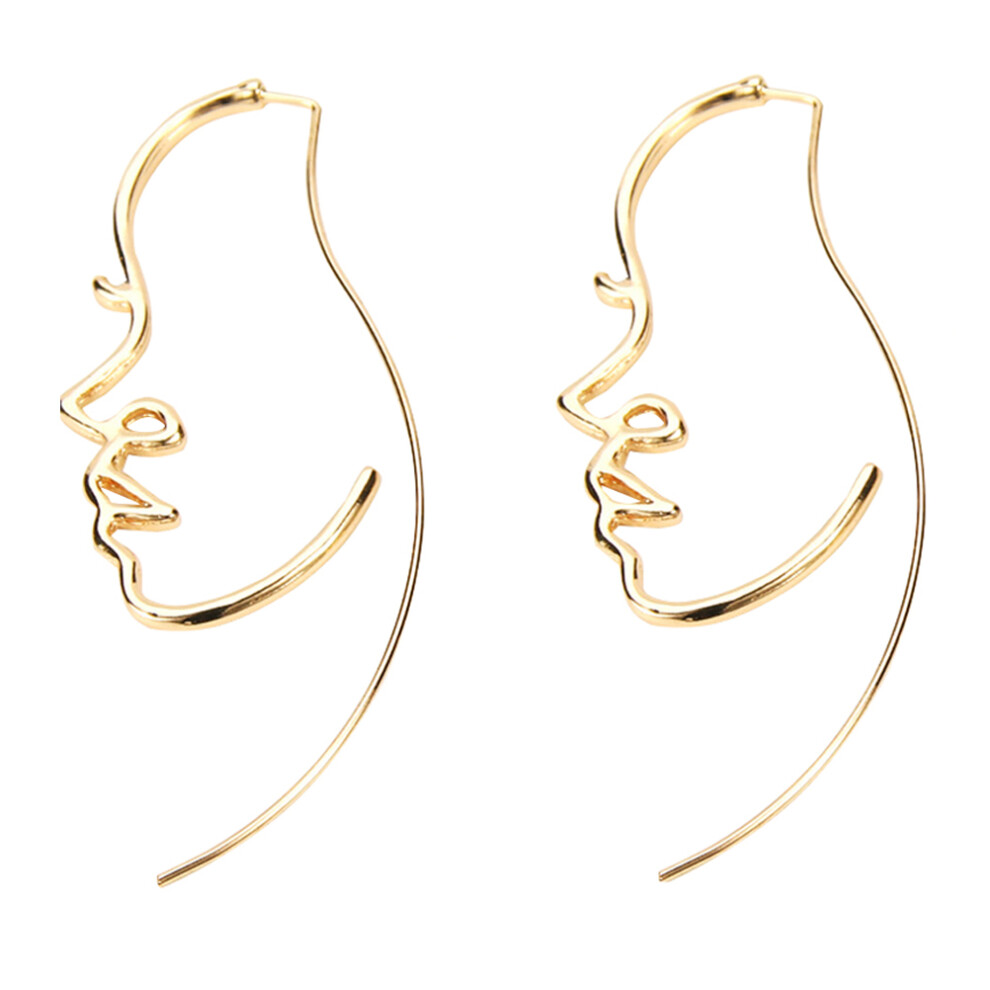 Kolczyki Z Abstrakcyjnym Wzorem Twarzy, Studki PodkreśLająCe-image