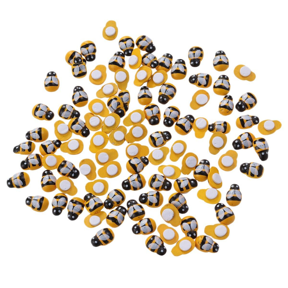 100 . Drewniane PszczółKi, RęCznie Malowane, Diy, Dekoracje (żółTy)-image