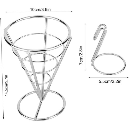 French Fries Stand Iron Wire Display With Electroplating Finish Buffet Cone Snacks Display Model 2 1