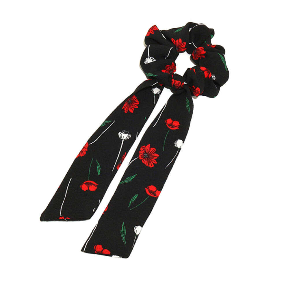 (142F flower black) Small Fresh Long Hair Band With Vintage Ribbon - Fashionable Womens-image-OPC-PKPVPZG-NEW