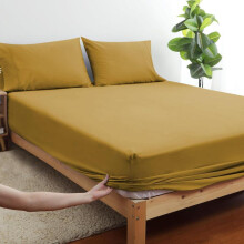 (Ochre (25-CM), Super King) 40CM & 25CM Extra Deep Pocket Fitted Sheet – Premium Soft Microfiber, 16 Colors, Snug Fit for Thick Mattresses. Available in Single, Double