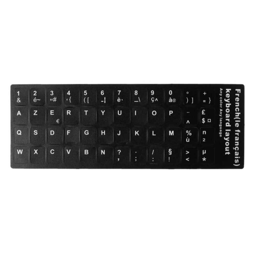 Keyboard Sticker Russian French Spanish Japanese German Arabic Korean Italian - For Computer Keyboard And Mouse Black 9393856909377