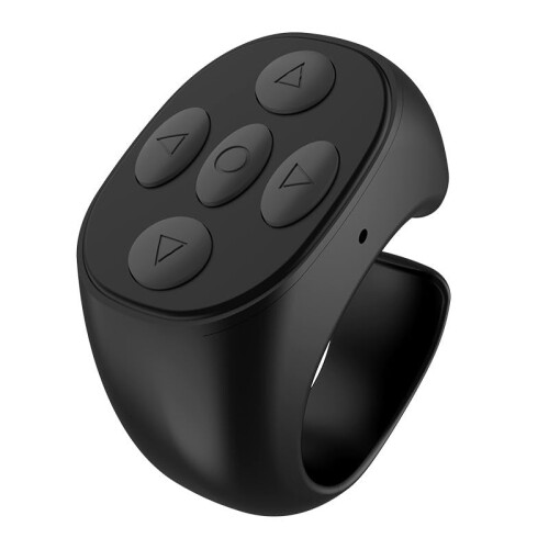 Wireless Bluetooth Remote Control Charging Case App Page Turner Shutter/Clicker Volume Control For Phones Kindle Black