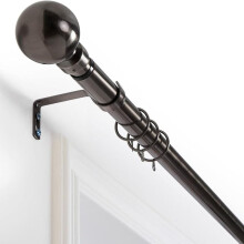 (Black Nickel, PAIR OF HOLDBACKS) Oxford Homeware Plain Metal Ball Curtain Pole – Sleek, Durable & Modern Window Solution | Stylish Steel Finish with Classic Ball Finials |