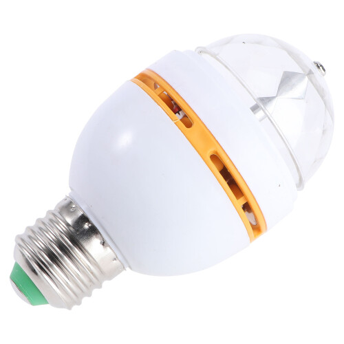 lâmpada led rgb e27 giratória com strobe multimudança cristal