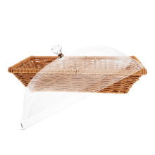 conjunto de cesta para pão com tampa transparente e -legumes