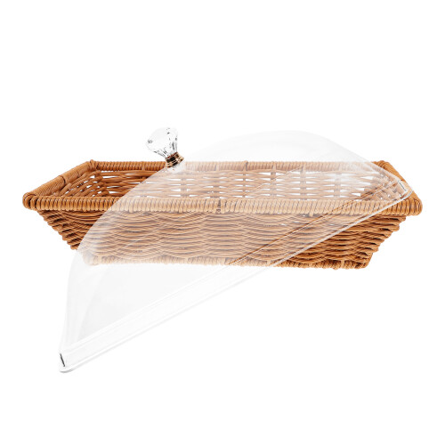 conjunto de cesta para pão com tampa transparente e -legumes