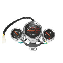 Universal Tachometer For Motorcycle Instrument Chrome Finish Kit With Digital Tachometer Odometer Voltmeter Fuel Gauge