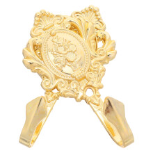 2Stk Vintage Vorhanghaken Zinklegierung Goldfarbig Mit Rosenmotiv