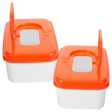 2Stk Baby Feuchttücher Spender Plastikbox Orange Wiederverwendbar