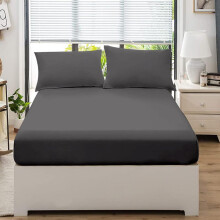 (Charcoal, Double) Extra Deep Premium Quality Micofiber Fitted Bed Sheets - Available 25cm Deep Ultra Soft, Wrinkle-Free & Elastic