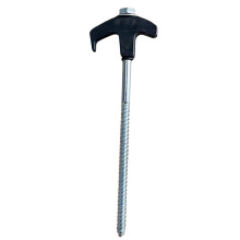 Dog Tie Out Stake Ground Anchor Screw For Tents, 20cm Carbon Steel, Screw-In Ground Pegs, Windproof Camping Stakes Black