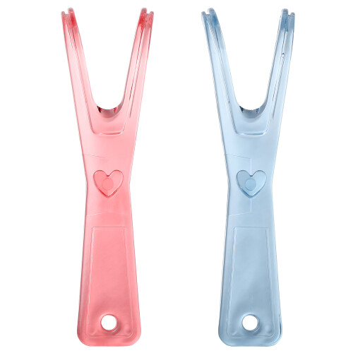 2 zahnseidehalter aus kunststoff mit ersatzhalterung