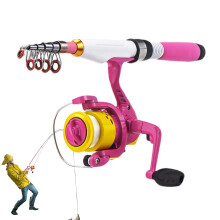 Fishing Poles And Reels Combo Telescopic Fishing Rod Pink Small Portable Travel Fishing Pole Kit For Beginners