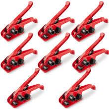 Heavy Duty Poly Strapping Tensioner & Cutter Manual Banding Tools For 1/2-3/4 Inch PET PP Strapping Red 8 Pack