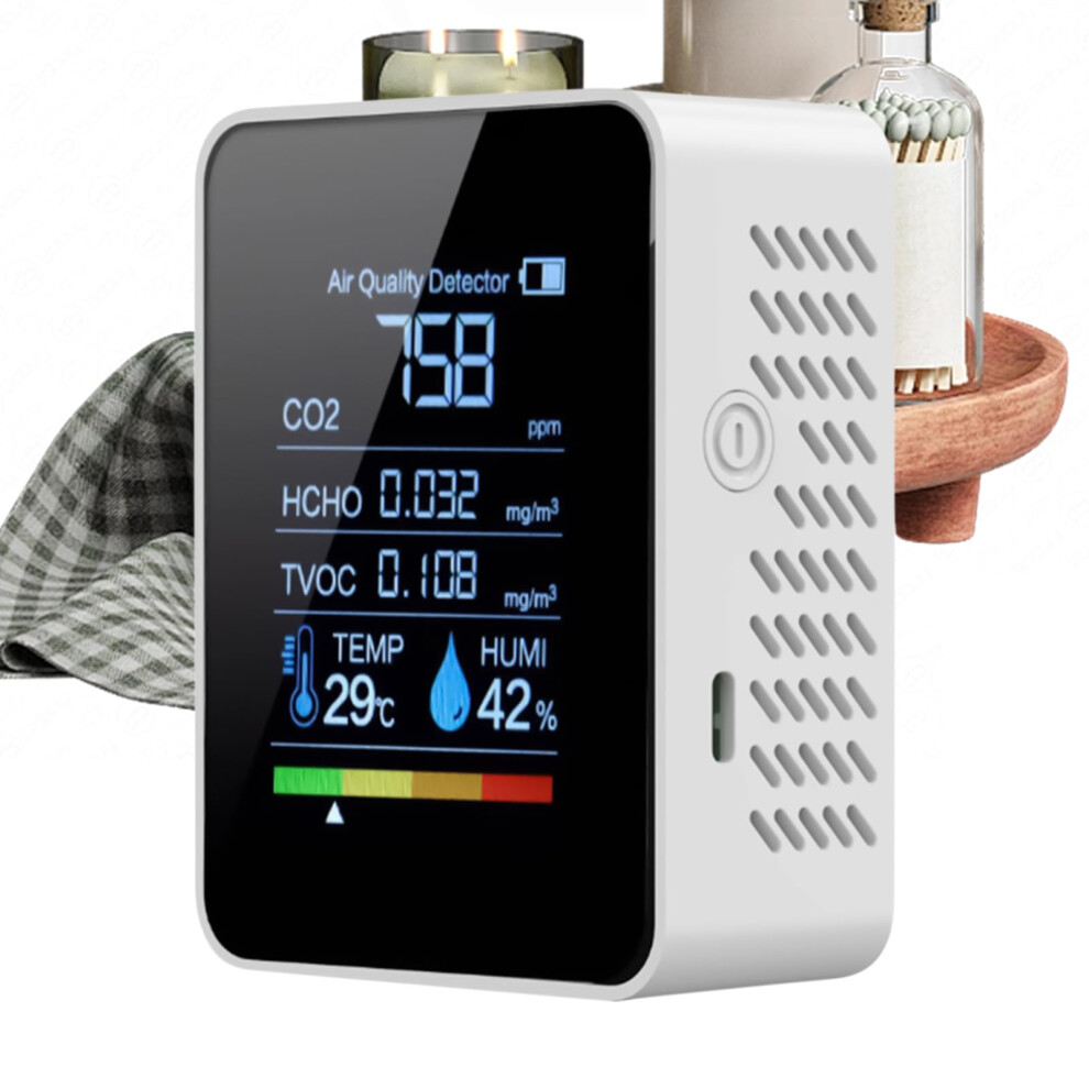 Air Quality Detector Portable Co2 Monitor With Clear Display For Safety Bedroom Testing Carbon Dioxide Home Grow Tents 9393856910595