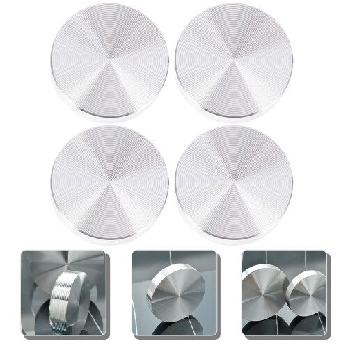 4er-pack runde aluminium-scheiben als adapter für glastischplatten 1