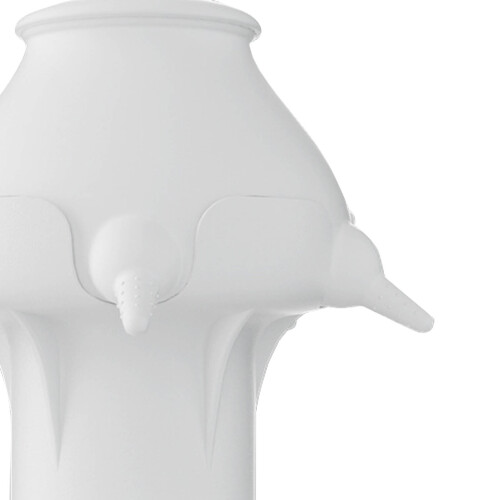 Pet Milk Feeder with 4 Silicone Nipples, Raised Base, White 2