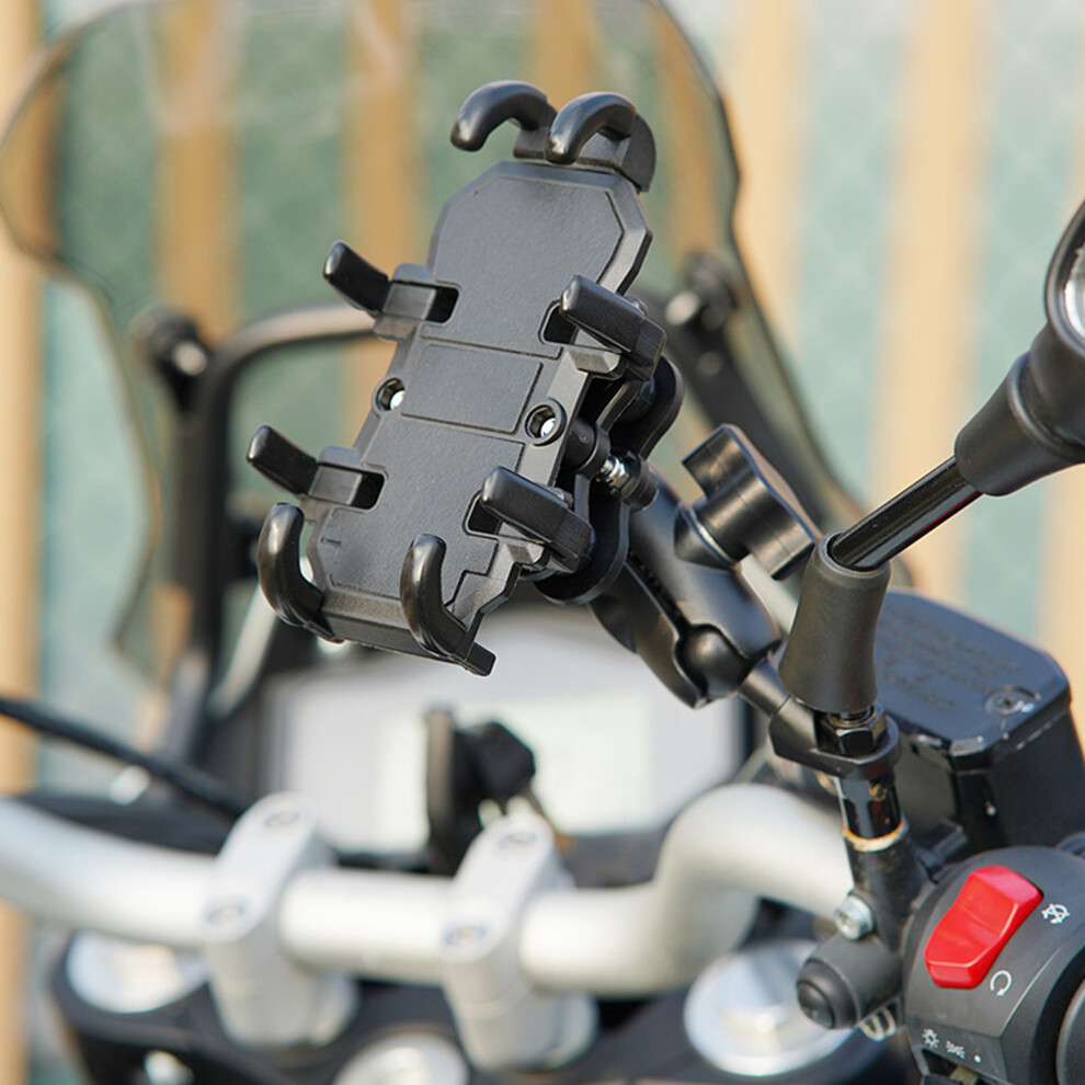 Shock Absorbing Motorcycle Phone Holder With Mechanical Lock, Abs Material 4651351577312