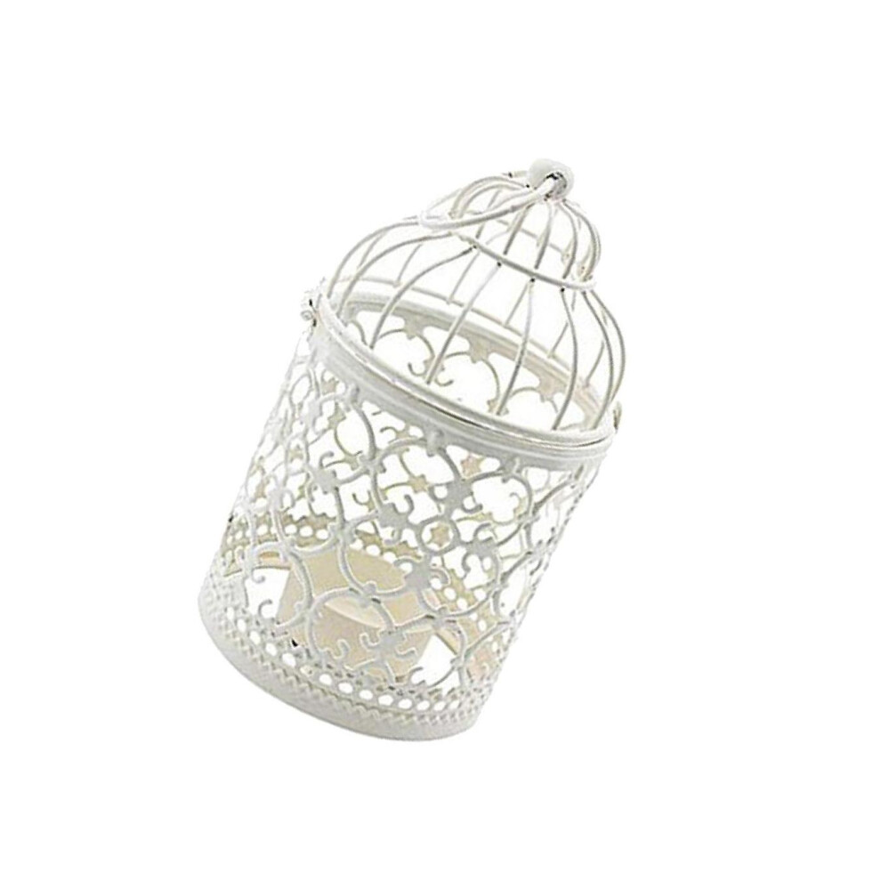 (White, Style 01) Stylish Electroplated Birdcage Shape Tea Light Candle Holder European-image-OPC-PKPYNHT-NEW