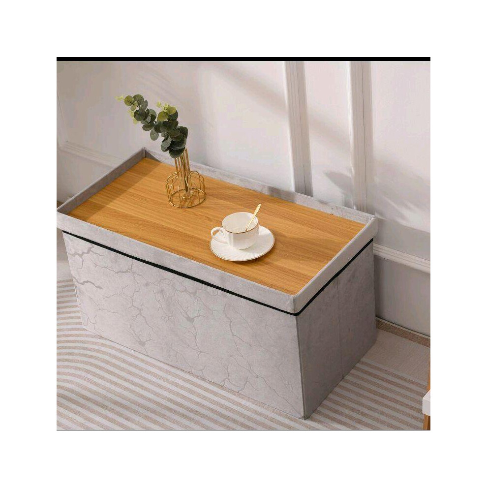 (Silver-Silver, 1STR Small) Premium Lush Velvet Two-Seater Ottoman with Greek Geometric Circle and Square Pattern Stylish Storage Bench Gift Organiser-image-OPC-PKPYPG8-NEW