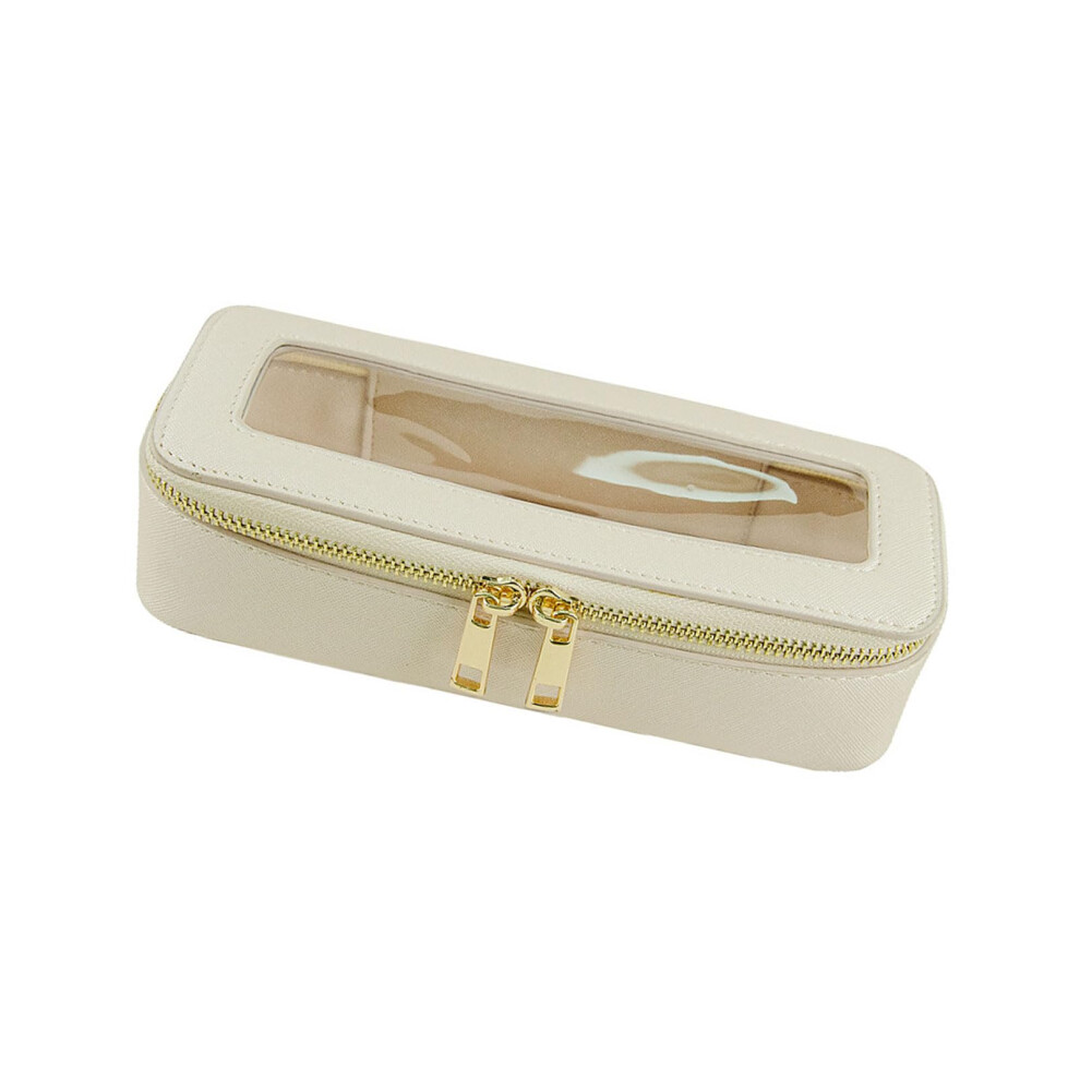 Gold Portable Makeup Brush Holder Sturdy Pu Pvc Construction For Travel And Daily Use Shell