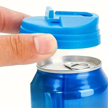 (blue, 2pcs) 2PCS Leakproof Reusable Plastic Can Covers with Scratch Resistant Feature