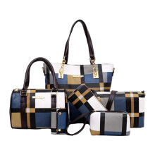 (blue) Trendy Handbag Tote Purse Wallet Key Case Set Wide Application For