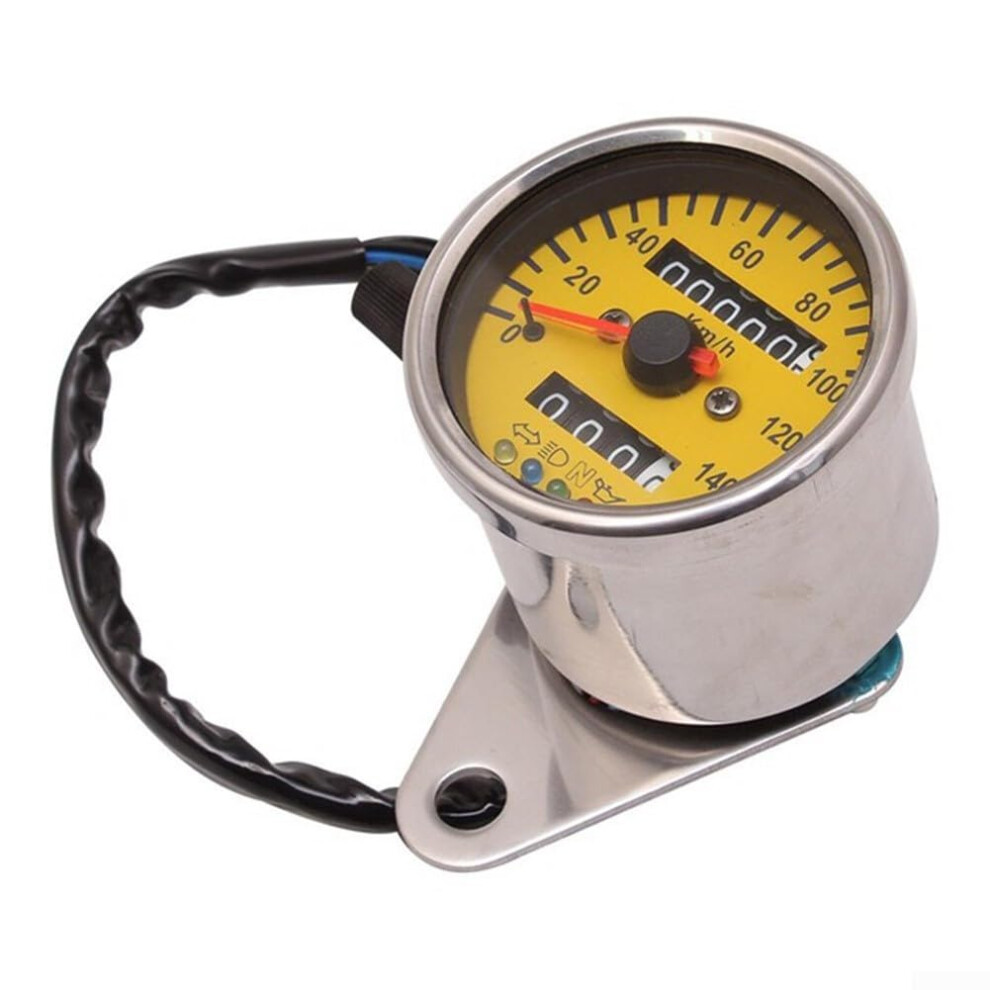 Dual Odometer Speedometer For Motorcycles Digital Gauge Durable Build Reliable Plating Finish High Tech Features Yellow 9354506881245