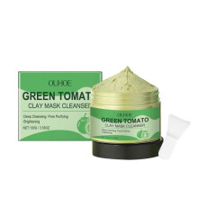 OUHOE Green Tomato Cleansing Mud Mask Hydrating Firming Cleansing Pore-transmissing Facial Skin Apply Mud Mask