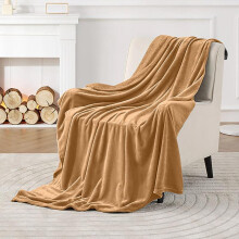 (Camel, Super King) Imperial Rooms Luxury Fleece Blanket – Ultra-Soft, Warm & Lightweight – Perfect for Bed, Sofa & Travel