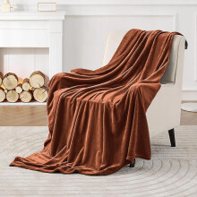 (Rust, Super King) Imperial Rooms Luxury Fleece Blanket – Ultra-Soft, Warm & Lightweight – Perfect for Bed, Sofa & Travel