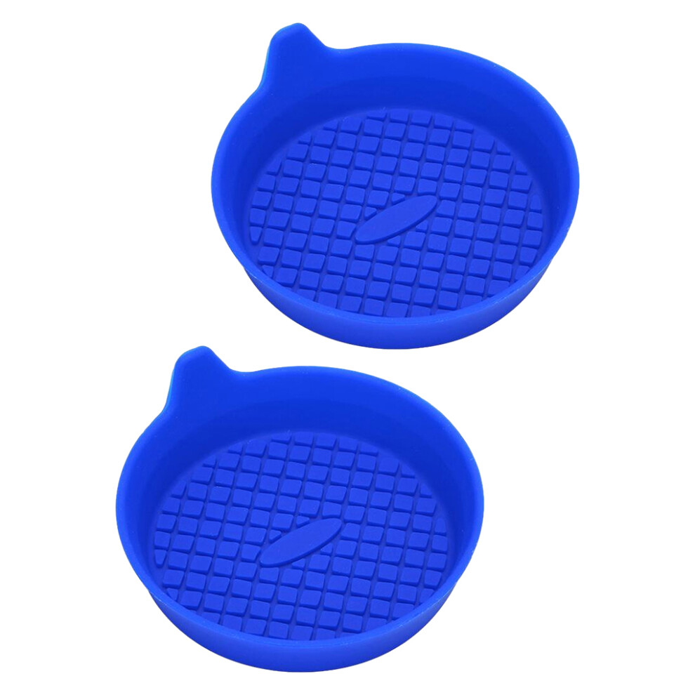 (Blue) 2pcs/set Silicone Car Coaster Silica Gel Anti-slip Embedded Car-image-OPC-PKQ2BPW-NEW