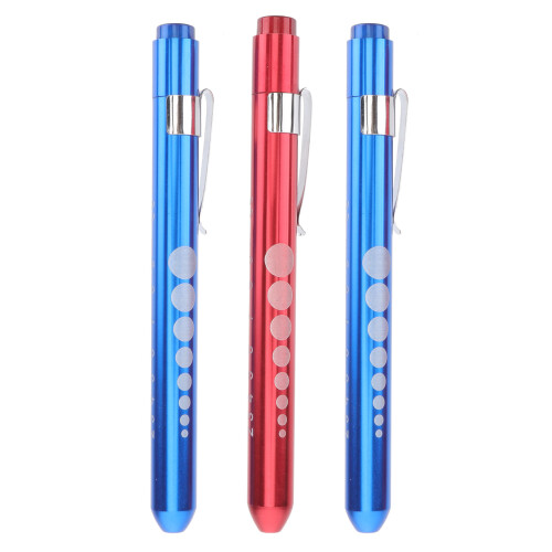 penna led riutilizzabile 3 pezzi con luce bianca e misuratore pupilla