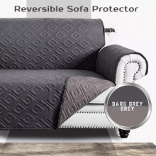 (Light Grey/Dark Grey, 4 Seater) Imperial Rooms Sofa Cover Water Resistant Sofa Slipcovers  Reversible Non Slip Couch Cover Washable Quilted Sofa Protectors For  Pets/Kids/D