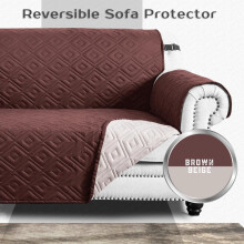 (Brown/Beige, 4 Seater) Imperial Rooms Sofa Cover Water Resistant Sofa Slipcovers  Reversible Non Slip Couch Cover Washable Quilted Sofa Protectors For  Pets/Kids/D