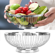Stainless Steel Fruit Basket 11x26x11cm Large Capacity Decorative Mirror Finish