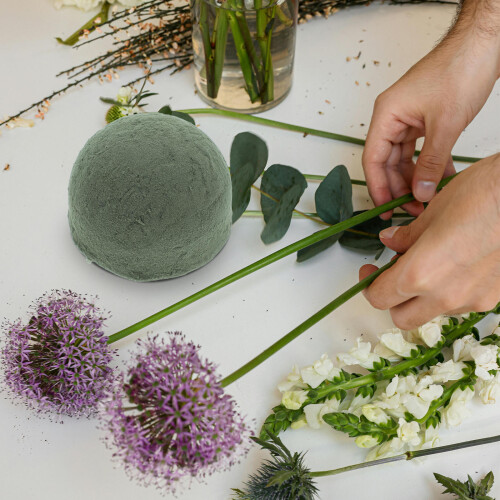 esferas bola de espuma floral verde para arranjos e buquês 2