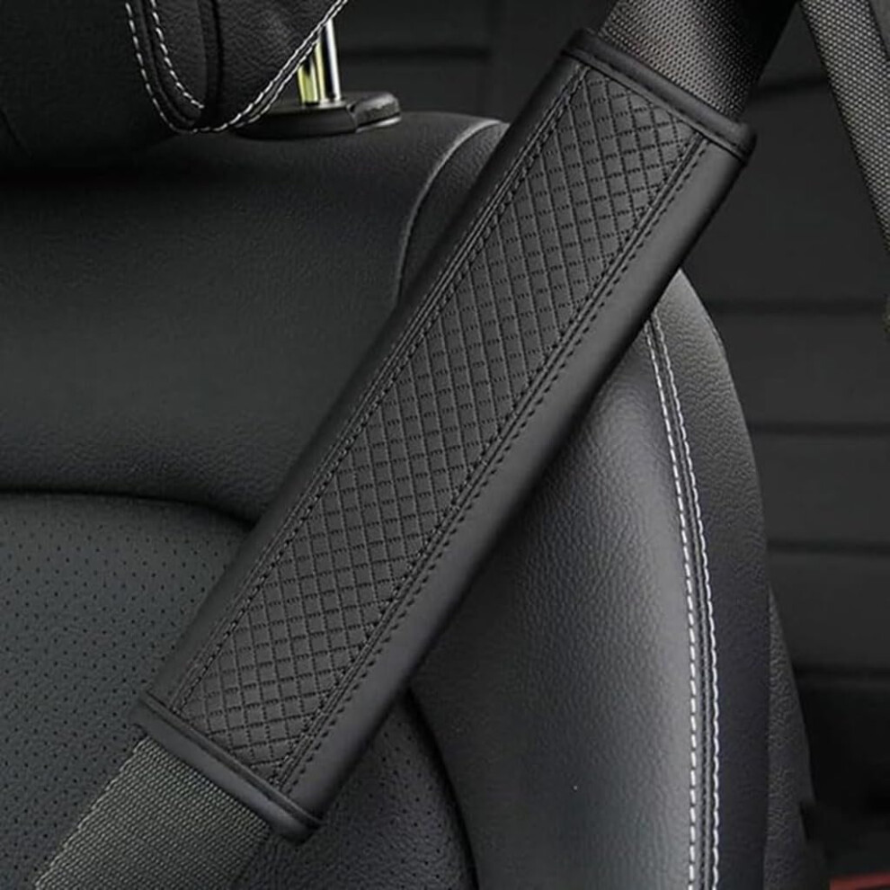 Car Seat Belt Pads 2 Pcs For Bmw 3 Series 318I 318D 320I 320D 330D 320E 330E 330I M340i M3340d Pu Leather A- Black 9354506883010