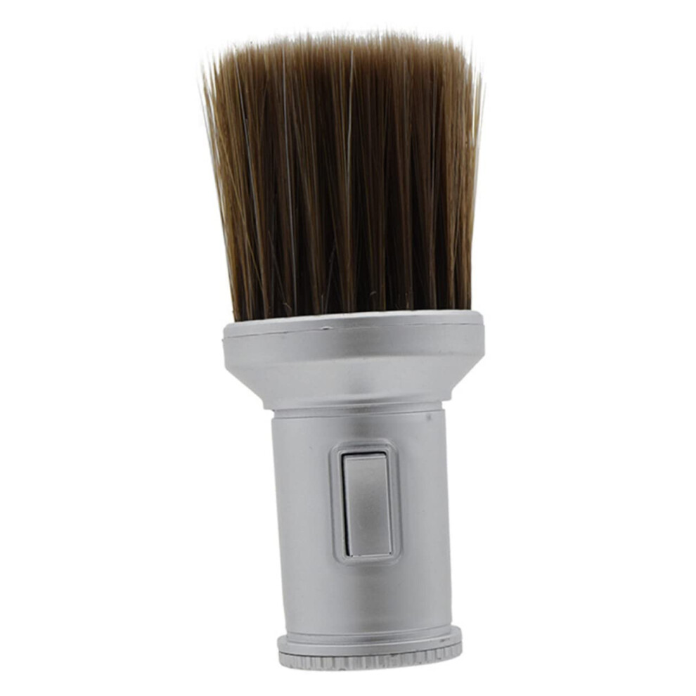 Silver Hair Salon Duster Brush Boar Bristle Hair Cleaning Tool For Barber 13.5X6cm