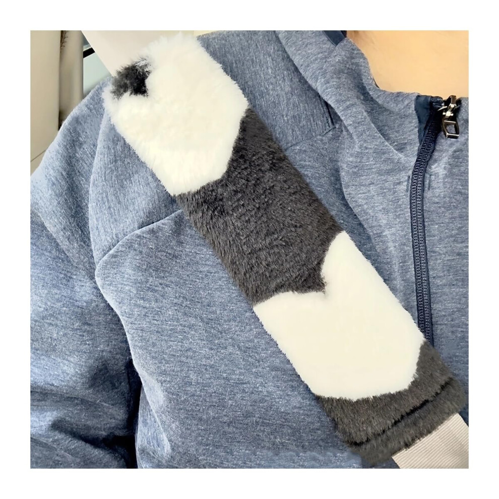 Car Seat Belt Shoulder Pad - 2 Pieces Fluffy Sheepskin Seatbelt Cover For Shoulder Soft Comfort (Love) 9393856914616