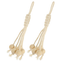 Suporte Para Banana Com Corda De Algodão E Porta-Bananas De Madeira
