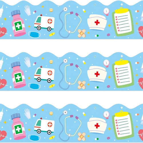 59ft Long Healthcare Themed Border Sticker Nurse Day Border Trim ...