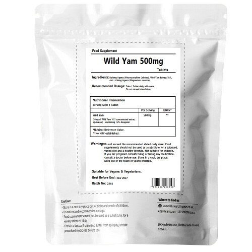 Mexican Wild Yam 500mg x 60 Tablets Estrogen Boost - Menopause 1
