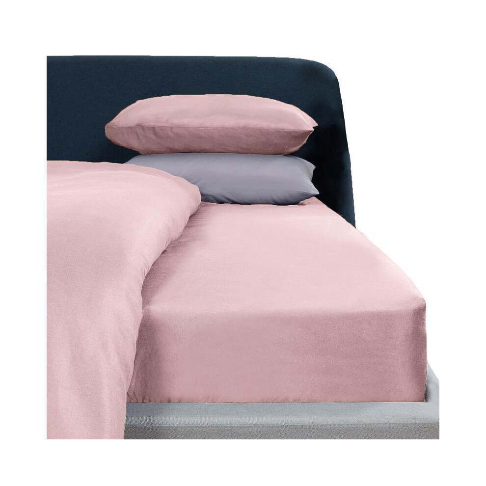 (Blush Pink, King) OHS Plain Dyed Fitted Bed Sheets Non-Iron Single Double King Superking-image-OPC-PKQ6NCW-NEW