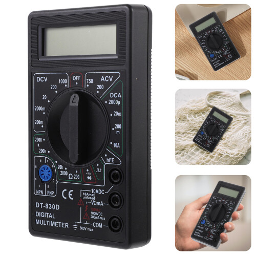 -830d digitale multimeter met pieptoon, voltage, , ohm, dc, lcd 2